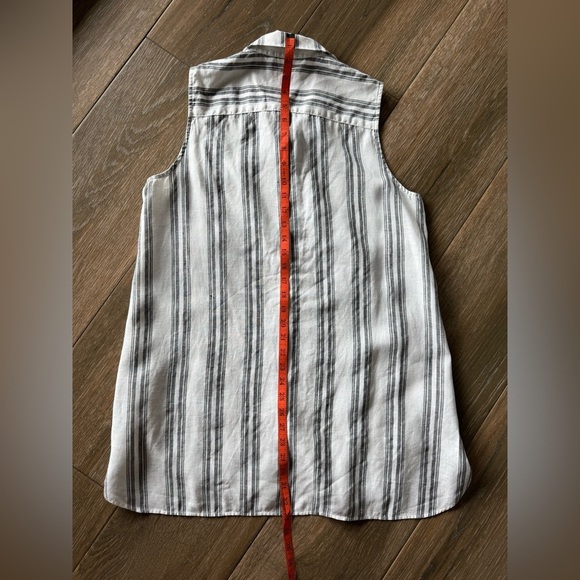 Chico's 100% linen women's no iron button front sleeveless tunic size Chico's 1 - Picture 7 of 8